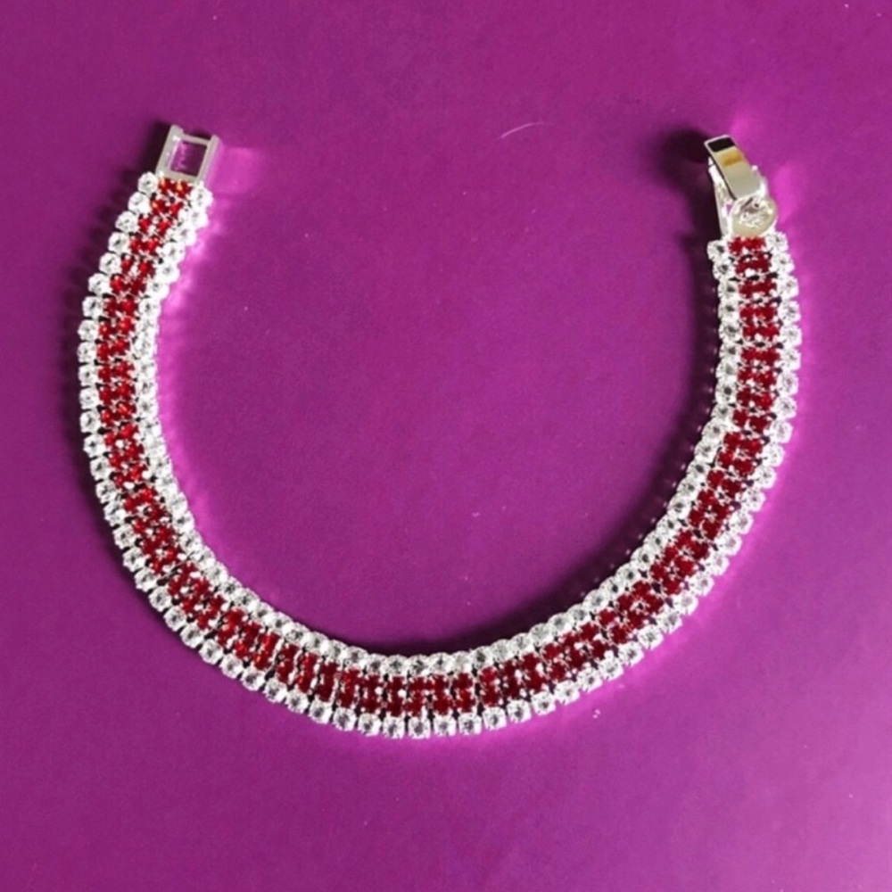 Elegant Red Crystal Tennis Bracelet - Women Jewelry